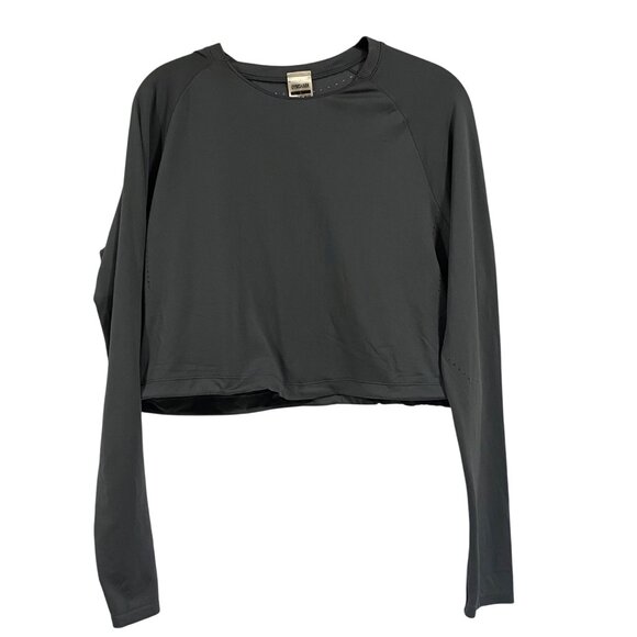 Gymshark Sweat Seamless Long Sleeve Crop Top Size L Steel Blue - Picture 1 of 7